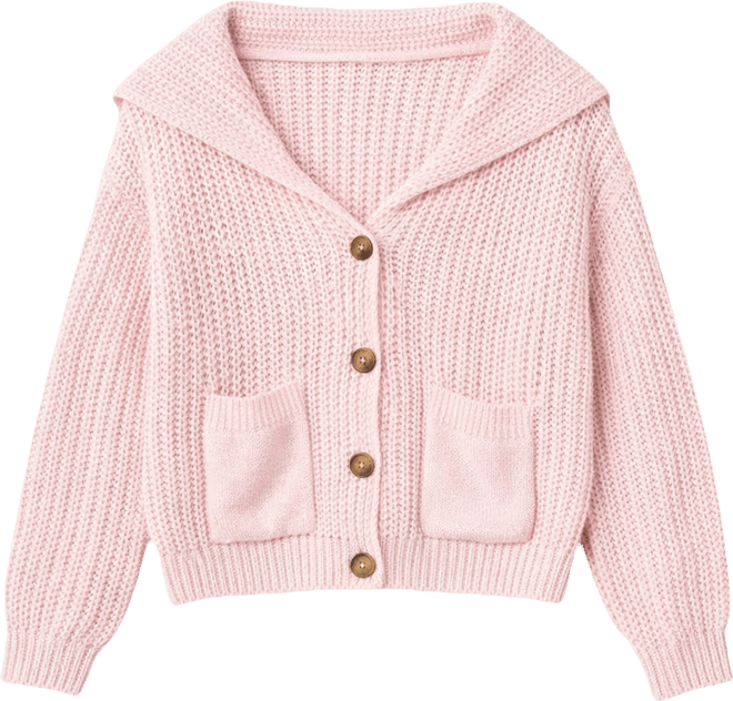 Women's Amelia Oversize Collar Button Cardigan