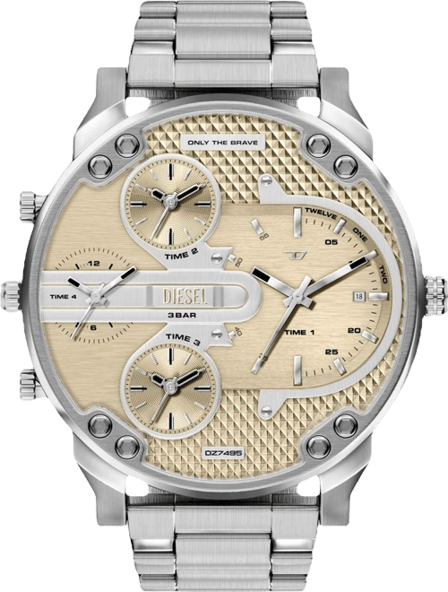 Men's Mr. Daddy Slim Quartz Multifunction Silver Stainless Steel Watch, 54mm