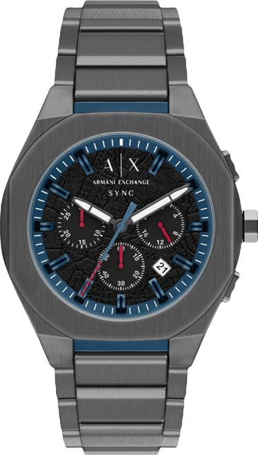 Armani Exchange Men's Sync Quartz Chronograph Gunmetal Stainless Steel Watch, 44mm