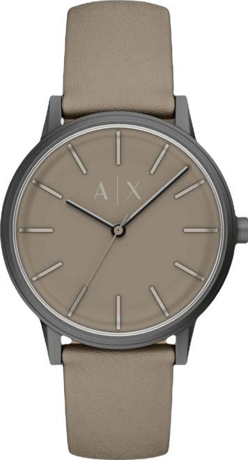 Armani Exchange Men's Quartz Three-Hand Gray Leather Watch, 42mm