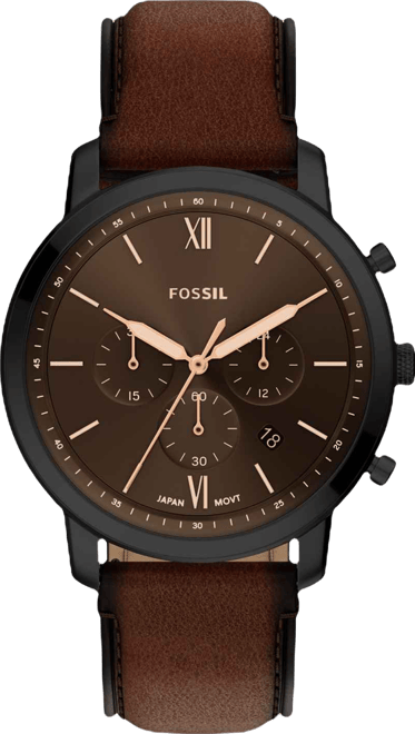 Men's Neutra Chronograph Brown Leather Watch, 44mm