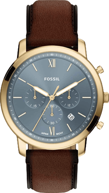 Men's Neutra Chronograph Brown Leather Watch, 44mm