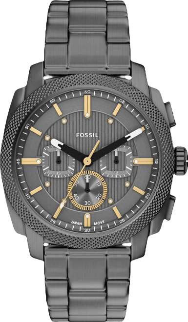 Men's Machine Chronograph Smoke Stainless Steel Watch, 44mm