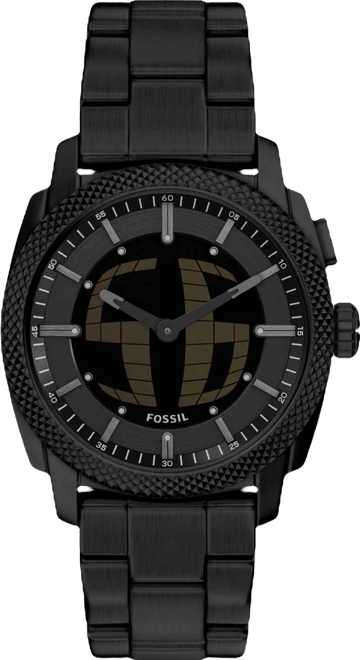 Men's Machine Big Tic Black Stainless Steel Watch, 41mm