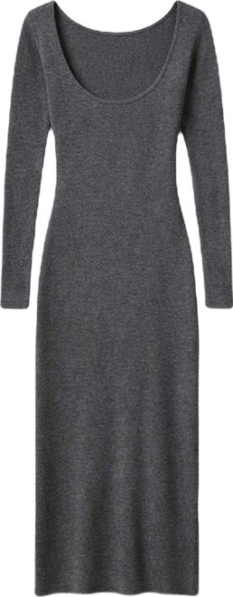 Women's Ribbed bodycon Merino Wool Midi-dress