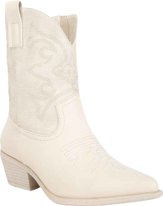 Hasting Patchwork Detail Low Heel Cowboy Boots