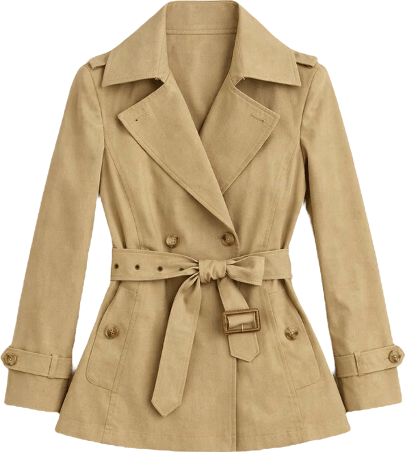 Women's Short Belted Trench Coat