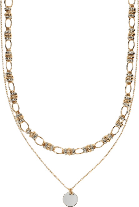 Gold-Tone Stone Pendant Layered Necklace, 18" + 3" extender, Macy's Exclusive