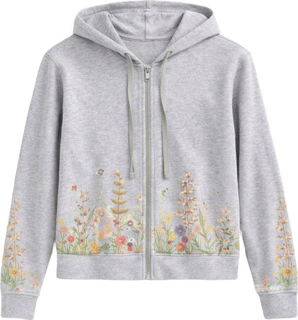 Women's Hallie Floral Fields Printed Zip Sweatshirt
