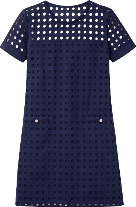 Women's Circle Eyelet Crewneck Shift Dress