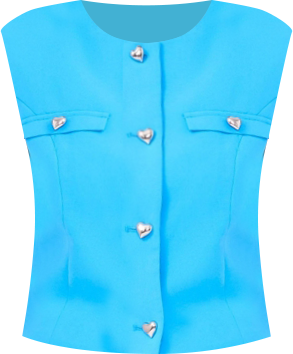 Women's Shoulder Pad Cropped Boxy Vest Top