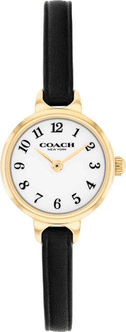 Women's Iris Black Leather Strap Watch, 22.5mm