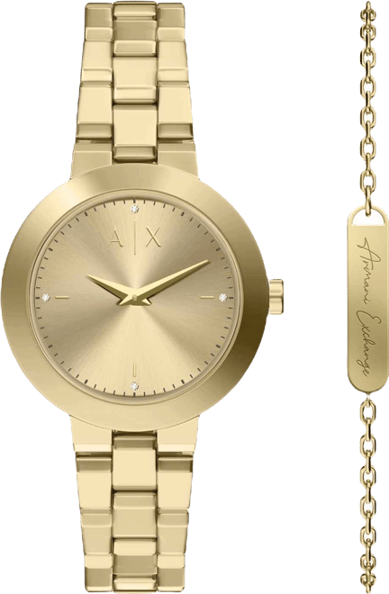 Armani Exchange Women's Quartz Two-Hand Gold Stainless Steel Watch, 36mm