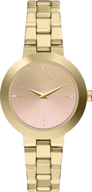 Armani Exchange Women's Quartz Two-Hand Gold Stainless Steel Watch, 36mm