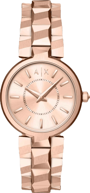 Armani Exchange Women's Quartz Two-Hand Rose Gold Stainless Steel Watch, 34mm