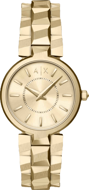 Armani Exchange Women's Quartz Two-Hand Gold Stainless Steel Watch, 34mm
