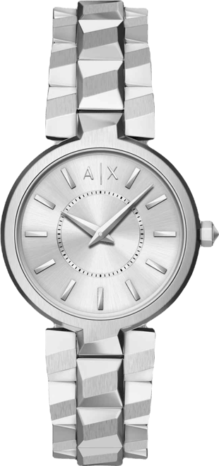 Armani Exchange Women's Quartz Two-Hand Silver Stainless Steel Watch, 34mm