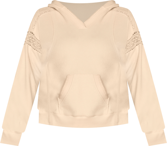 Plus Size Half Placket Mixed Media Pull-On Top