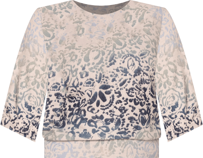 Plus Size 3/4-Length Dolman Blouson Sleeve Pull-On Sweater