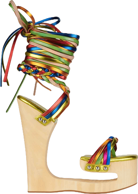 Women's Sculpted Leg-Wrap Platform Sandals