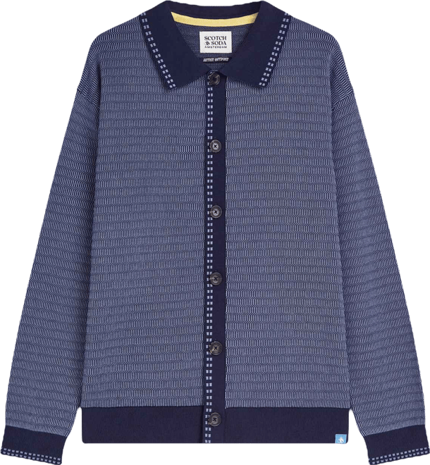 Men's Polo Dropped Shoulder Cardigan