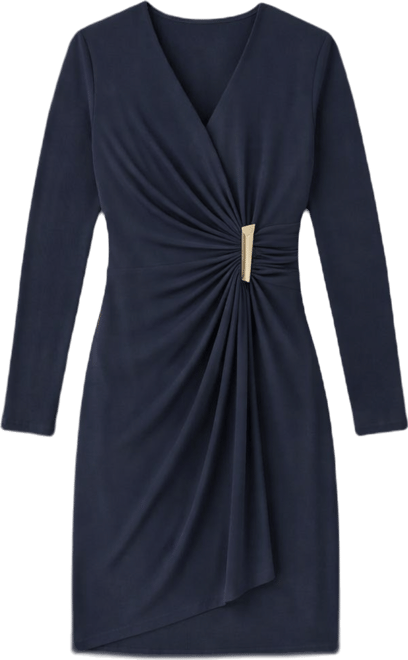 Women's V-Neck Faux Wrap Dress
