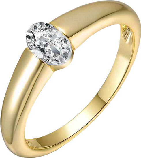 Women's 14K Gold Plated Clear Cubic Zirconia Solitaire Ring