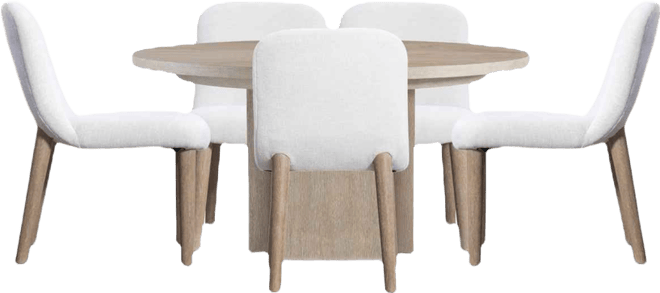 6-Pc. Wood Loggia Dining Set Round Table Side Chairs