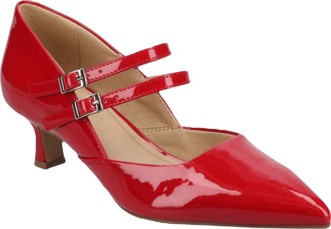 Women's Carnation Mary Jane Pointed Toe Comfort Pumps