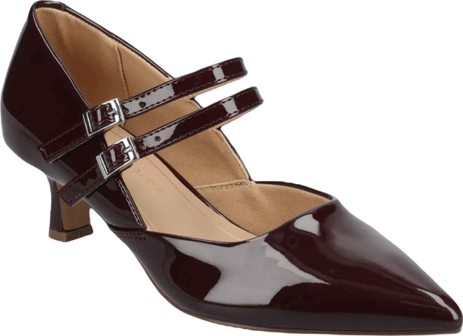 Women's Carnation Mary Jane Pointed Toe Comfort Pumps