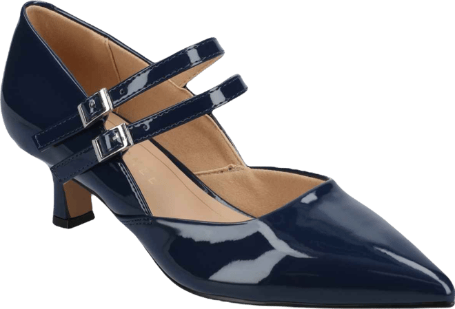 Women's Carnation Mary Jane Pointed Toe Comfort Pumps