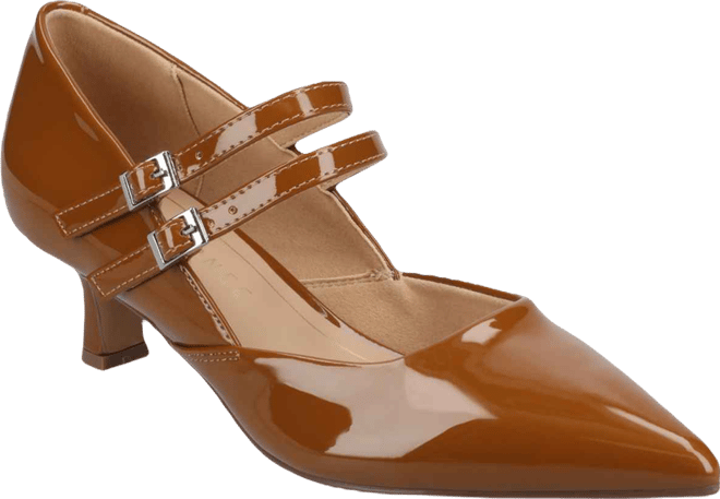 Women's Carnation Mary Jane Pointed Toe Comfort Pumps
