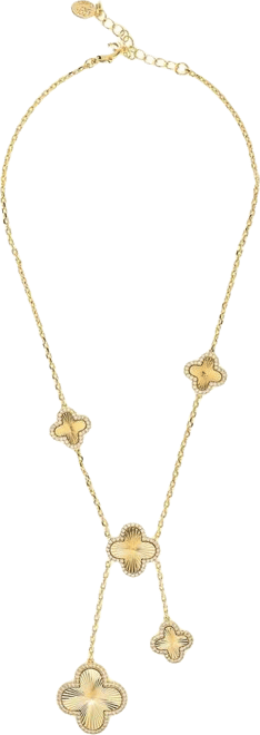 Cz Flower Station Y Necklace