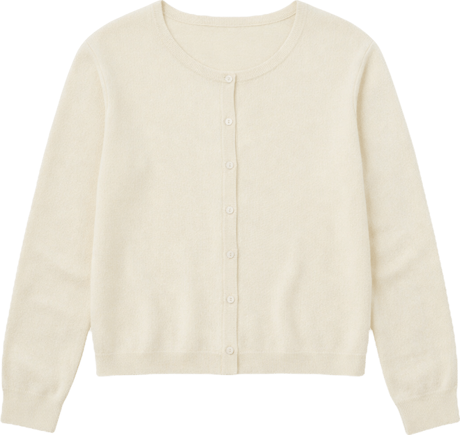 Women's Round Neck Long-Sleeve Cardigan