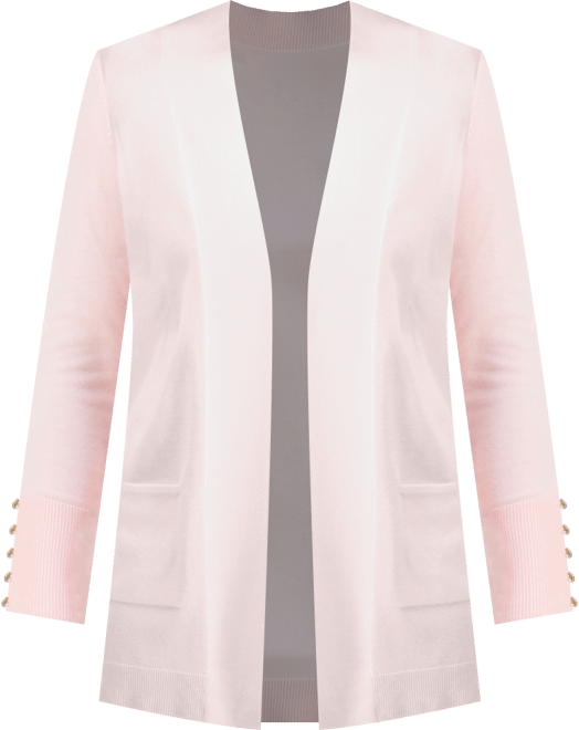 Petite Open-Front Button-Cuff Cardigan Sweater