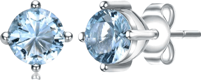 Sterling Silver Solitaire Stud Earrings