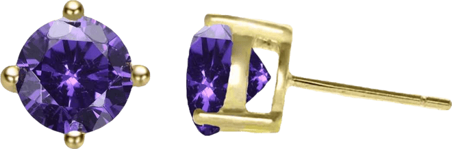 Sterling Silver Solitaire Stud Earrings