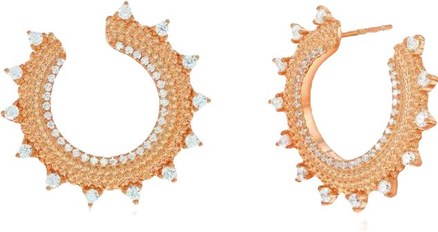 Suzy Levian Sterling Silver White Cubic Zirconia Open Sunburst Circle Earrings