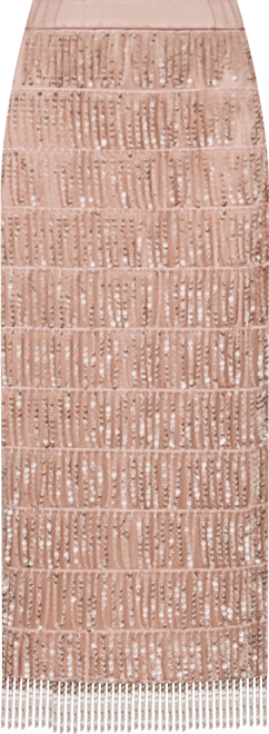 Women's Sequins Tassel Midi Skirt