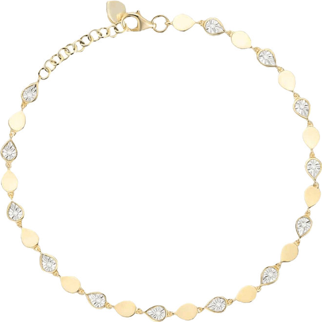 Diamond (1/10 ct. t.w.) Bracelet in 14k Gold Over Sterling Silver