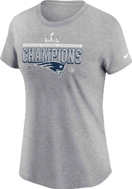 Women's Dark Heather Gray New England Patriots2026 Afc Conference Champs Locker Room Trophy Collection T-Shirt