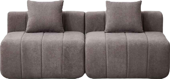 Chenille Sectional Sofa with 2 Pillows, Symmetrical Modular for Living Room/Office