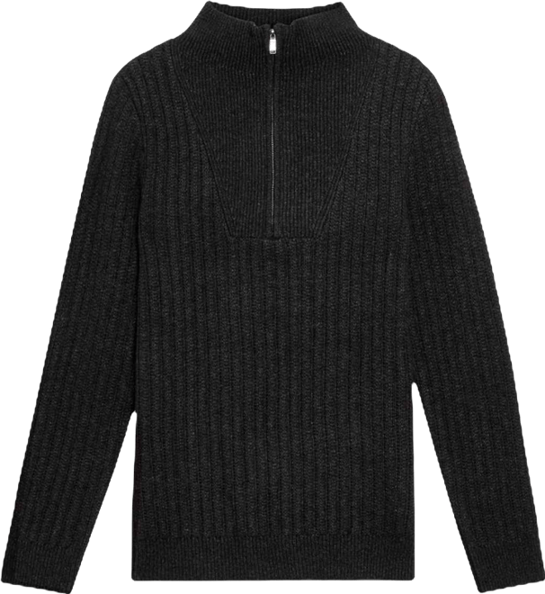 Men's Ribbed Half Zip Sweater