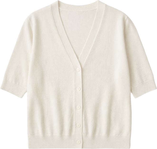 Women's Striped V-Neck Button-Front Cardigan