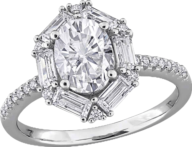Moissanite (2-1/4 ct. t.w.) Multi-Cluster Ring in Sterling Silver
