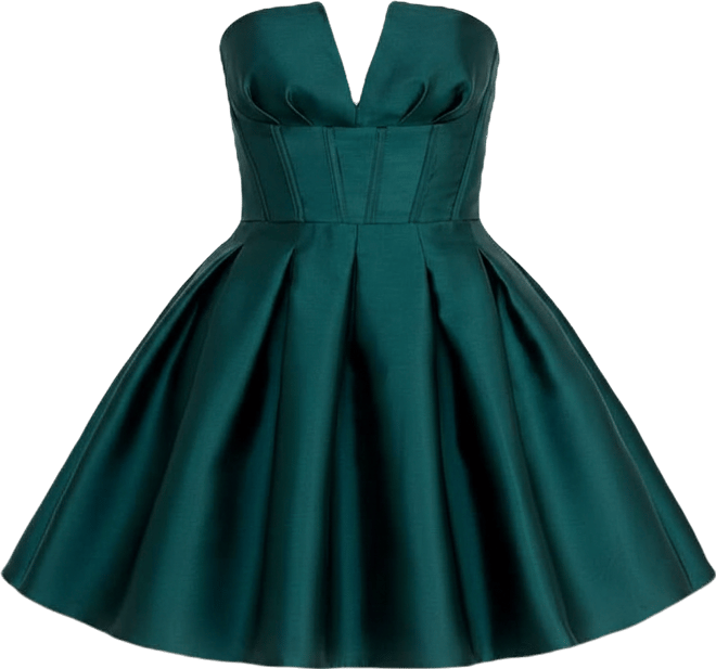 Juniors' Corset Strapless V-Neck Dress