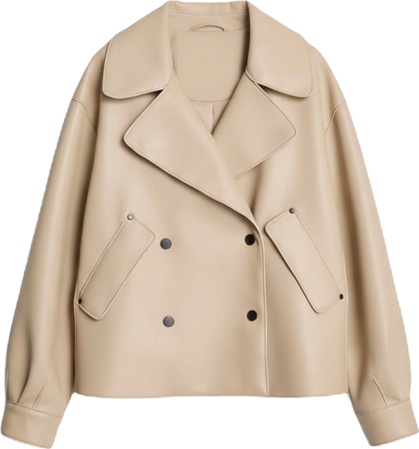 Women's Notch Collar Short Trench Jacket