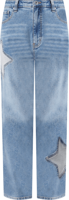 Juniors' Relaxed Straight Stars Jeans