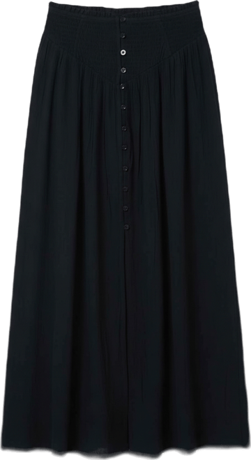 Women's Tryston Smocked Waist Button-Front Maxi Skirt