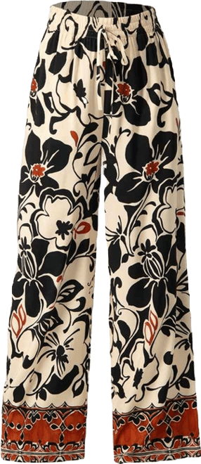 Women's Floral Wide Leg Trousers